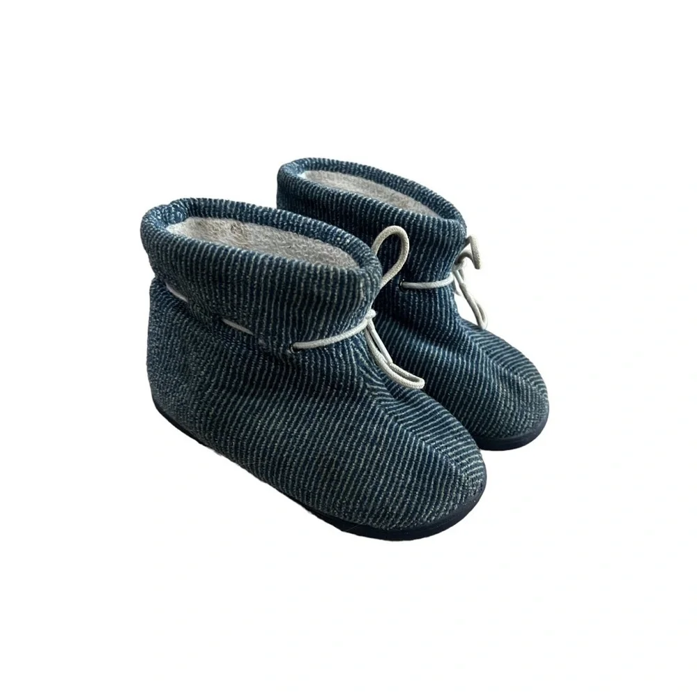 Jacadi Paris Baby Boy Sock Booties Lace Blue Size 22 USA 6